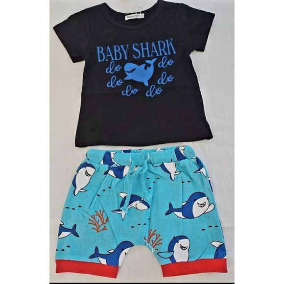 NWT BABY SHARK BABY'S SHORT SET - Picture 2 of 8